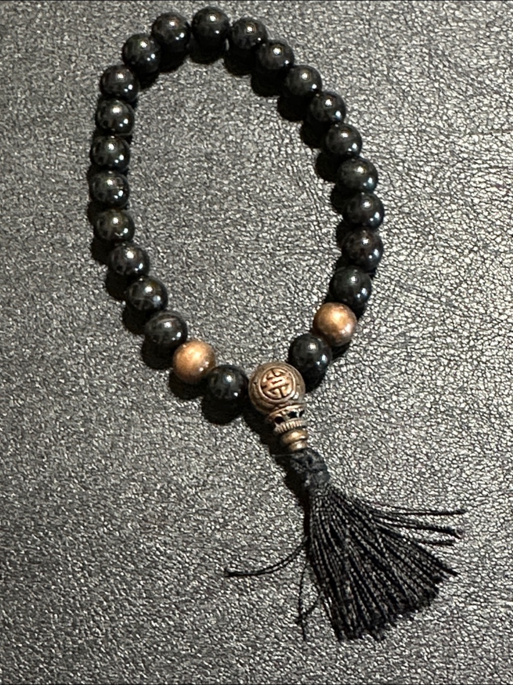 Japanese Style Buddhist Wrist Mala Natural Stone 8mm Beaded Stretch Bracelet